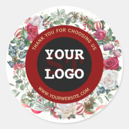 Adesivo Feriados de inverno Dourado Vermelho Monograma do 