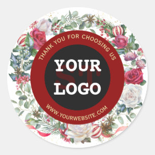 Adesivo Feriados de inverno Monograma vermelho Dourado e p