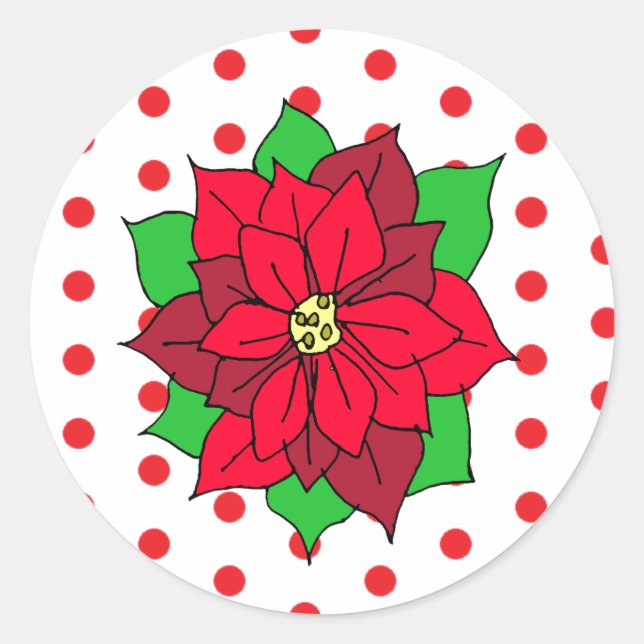 Adesivo Feriados de Natal da Red Poinsettia (Frente)