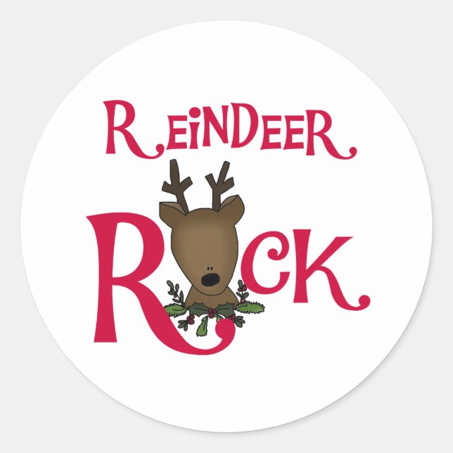 Adesivo Feriados de Natal de Reindeer Rock (Frente)