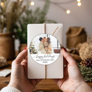 Adesivo Feriados Felizes da Família Black White Script