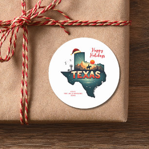 Adesivo Feriados Felizes do Estado do Texas - Ano de Texto