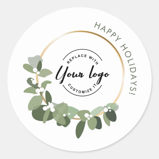 Adesivo Feriados Felizes do Logotipo Personalizado da Terr (Frente)