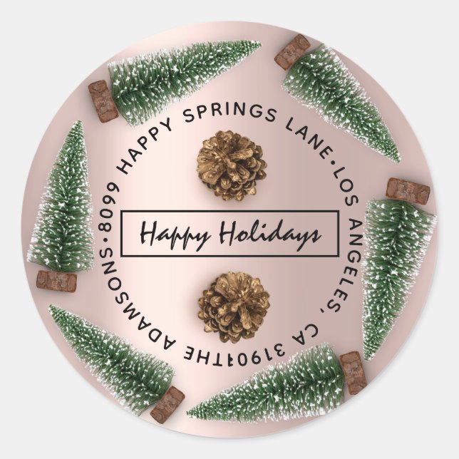 Adesivo Feriados Felizes Endereço Nome da Família Endereço (Frente)