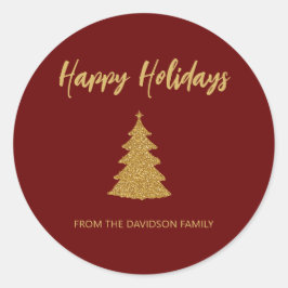 Adesivo Feriados Felizes Feriado em Árvore de Natal Glitte