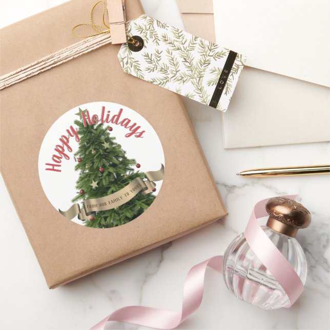 Adesivo Feriados Felizes Personalizados da Árvore de Natal (Presentear)