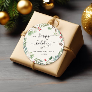 Adesivo Feriados Felizes Personalizados, faixa de aquarela