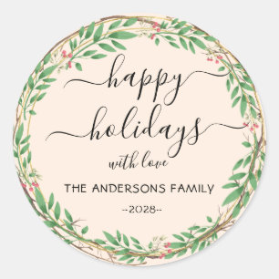 Adesivo Feriados Felizes Personalizados, faixa de aquarela