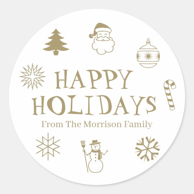 Adesivo Feriados felizes - presente de nome personalizado  (Frente)