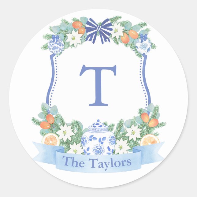 Adesivo Feriados - Foco De Envelope De Citros Azuis E Bran (Frente)