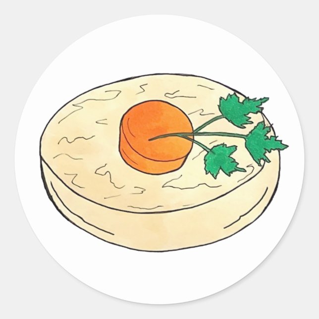 Adesivo Feriados Judeus de Peixes de Gefilte Shabbat Comid (Frente)