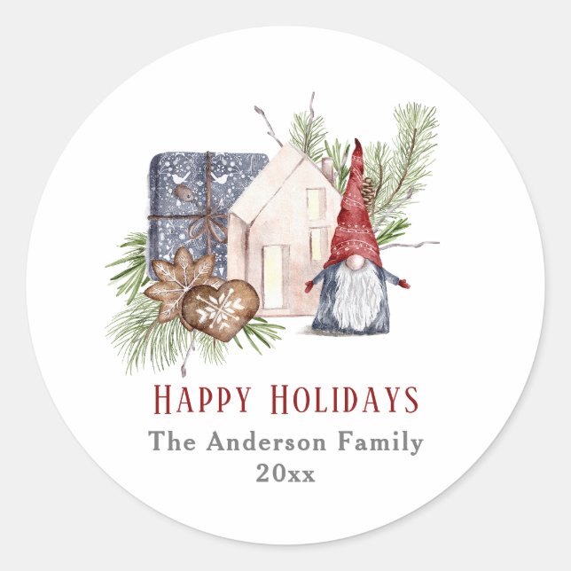 Adesivo Feriados Nórdicos do Gnomo Natal Hygge (Frente)