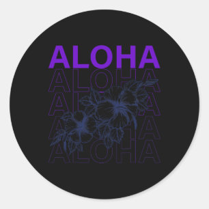 Adesivo Férias de Aloha Havaí Surfando Praia Tropical Hibi