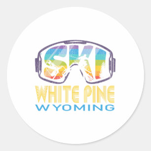 Adesivo Férias de Esqui em White Pine Wyoming 