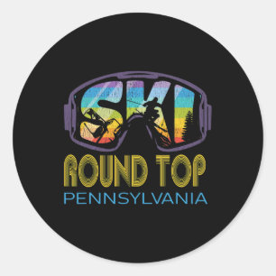 Adesivo Férias de Esqui Ski Round Top Pensilvânia