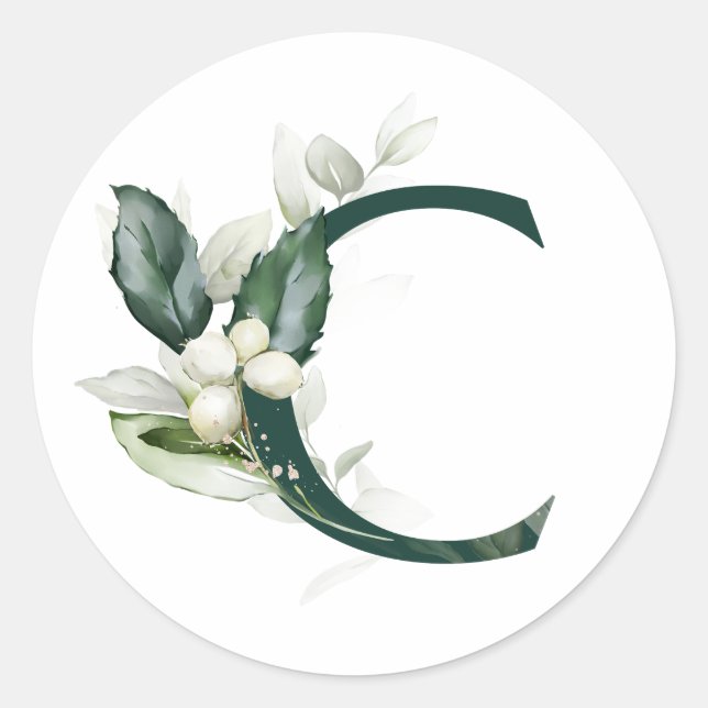 Adesivo Férias de inverno MONOGRAMA bagas brancas (Frente)