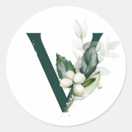 Adesivo Férias de inverno MONOGRAMA bagas brancas  