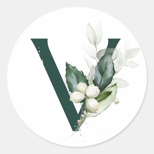 Adesivo Férias de inverno MONOGRAMA bagas brancas   (Frente)