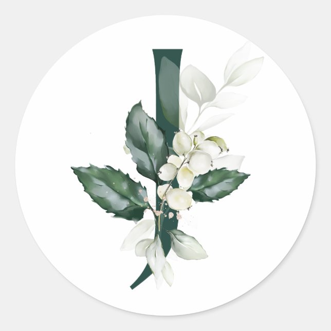 Adesivo Férias de inverno MONOGRAMA bagas brancas  (Frente)