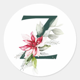 Adesivo Férias de inverno MONOGRAMA bagas de poinsettia ve