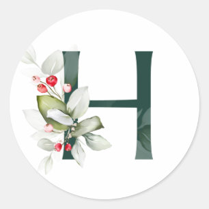 Adesivo Férias de inverno MONOGRAMA bagas de poinsettia ve