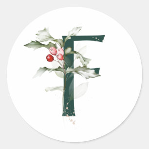 Adesivo Férias de inverno MONOGRAMA bagas de poinsettia ve
