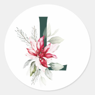 Adesivo Férias de inverno MONOGRAMA bagas de poinsettia ve