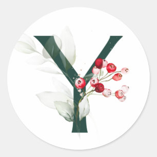 Adesivo Férias de inverno MONOGRAMA bagas de poinsettia ve