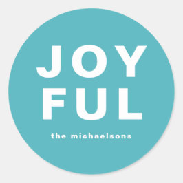 Adesivo Férias de Natal alegres com o nome azul