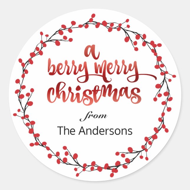 Adesivo Férias de Natal Berry Feliz (Frente)