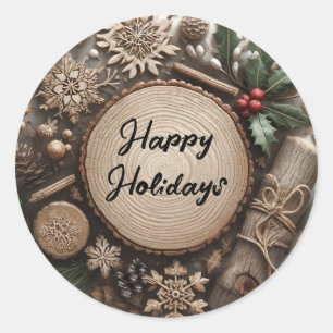 Adesivo Férias de Natal Country de Inverno Rústico