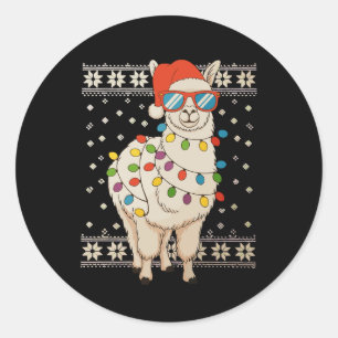 Adesivo Férias De Natal Llama Luzes Feias De Natal Feriado