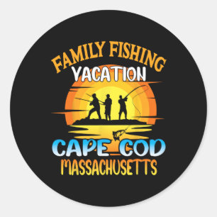Adesivo Férias de Pesca Familiar de Cape Cod Machusets