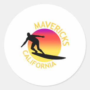 Adesivo Férias de Surf no Mavericks na Califórnia