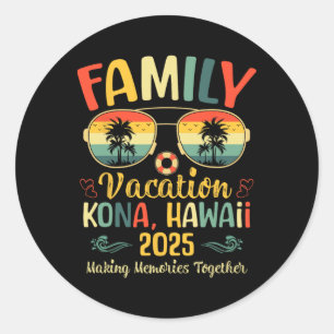 Adesivo Férias de Verão da Família de Praia de Kona Hawaii