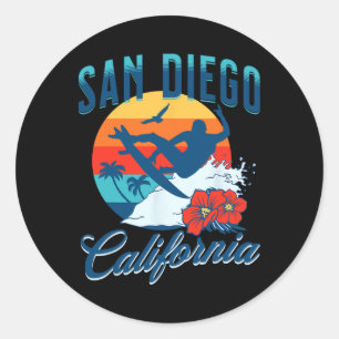 Adesivo Férias de Verão de Surf na Praia de San Diego Cali