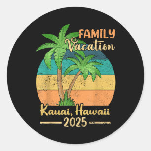Adesivo Férias de Verão em Família na Praia de Kauai Havaí