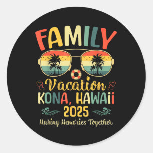 Adesivo Férias de Verão em Família na Praia de Kona Havaí