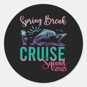 Adesivo Férias de Viagem da Família Spring Break Cruise Sq