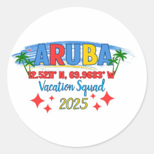 Adesivo Férias em Aruba 2025 Vibrações Escapada para Ilha
