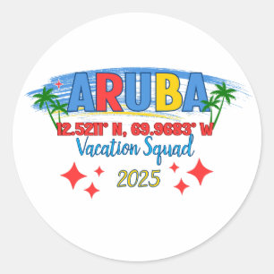 Adesivo Férias em Aruba 2025 Vibrações Escapada para Ilha