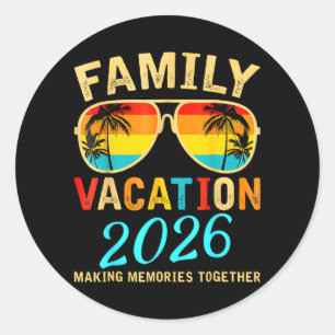 Adesivo Férias em Família 2026 Praia Correspondência Verão