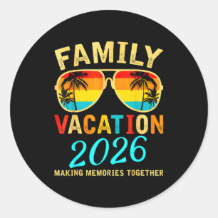 Adesivo Férias em Família 2026 Praia Correspondendo Férias