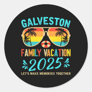Adesivo Férias em Família ao Estilo Vintage Galveston Beac