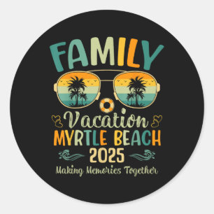 Adesivo Férias em Família na Praia de Myrtle 2025 Verão Co