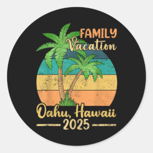 Adesivo Férias em Família na Praia de Oahu Havaí Verão 202