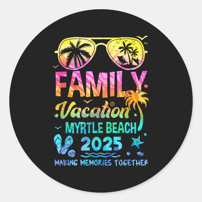Adesivo Férias Familiares 2025 Myrtle Beach Matching Memor (Frente)