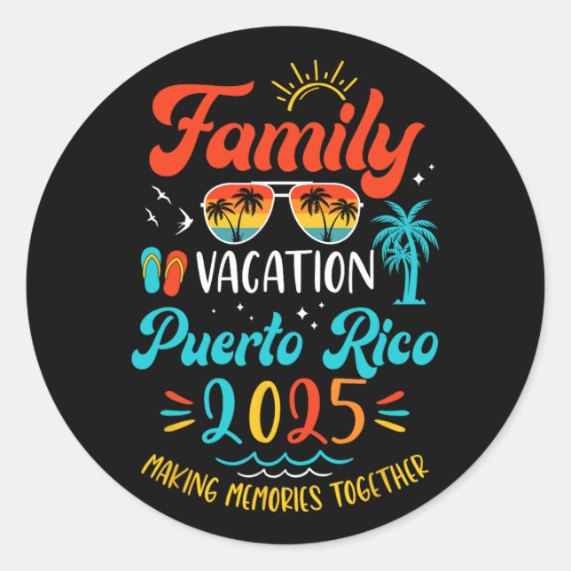 Adesivo Férias Familiares 2025 Porto Rico Matching Summer  (Frente)