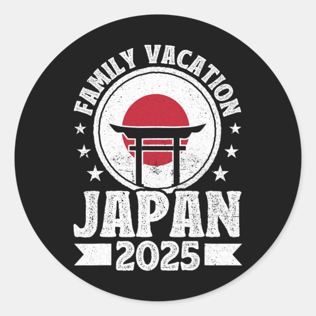 Adesivo Férias Familiares Japão 2025 Férias de Verão de Pr (Frente)