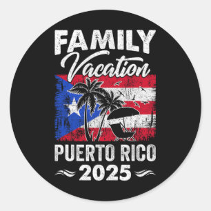 Adesivo Férias Familiares Porto Rico 2025 Beach Summer Vac
